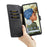 DG.MING Stand Wallet Design Retro Style PU Leather + TPU Phone Case Cover for Google Pixel 6 Pro - Black - 6