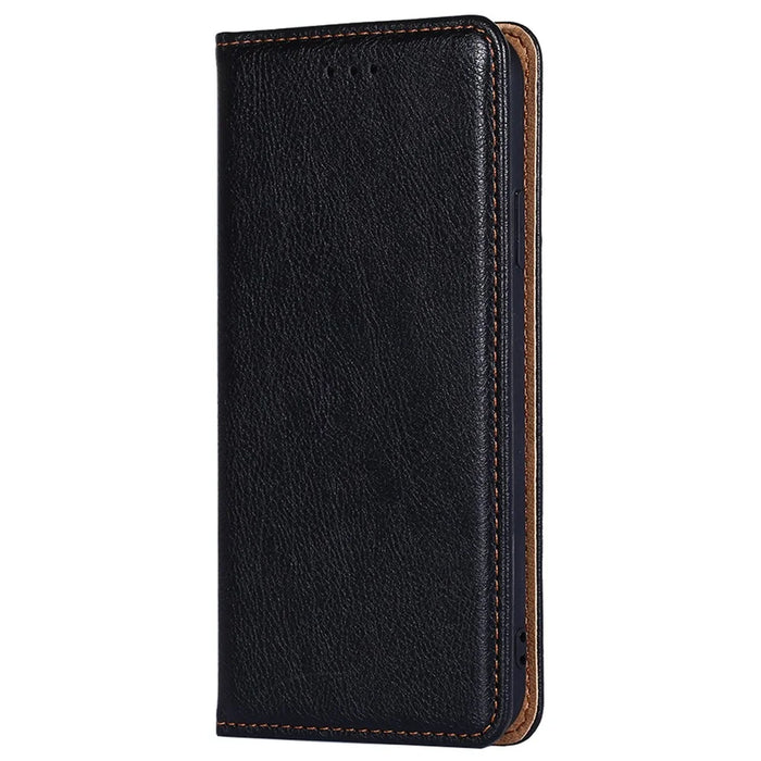 Flip PU Leather + TPU Bumper Stand Cover Wallet Auto-absorbed Phone Case for Google Pixel 6a  - Black - 2