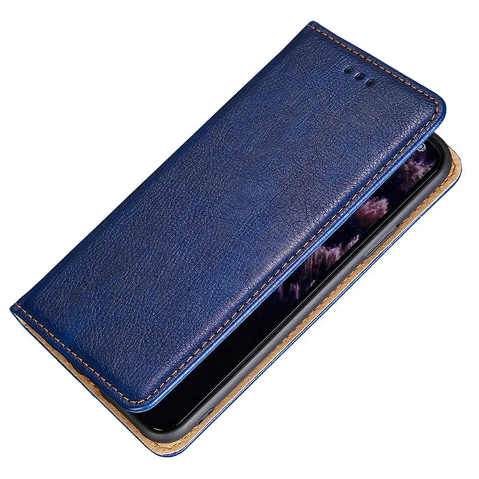 Flip PU Leather + TPU Bumper Stand Cover Wallet Auto-absorbed Phone Case for Google Pixel 6a  - Black - 6