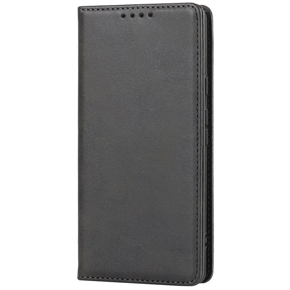 PU Leather + TPU Phone Case for Google Pixel 6a, Stand Wallet Shockproof Anti-fall Auto Closure Magnetic Cover - Black - 2