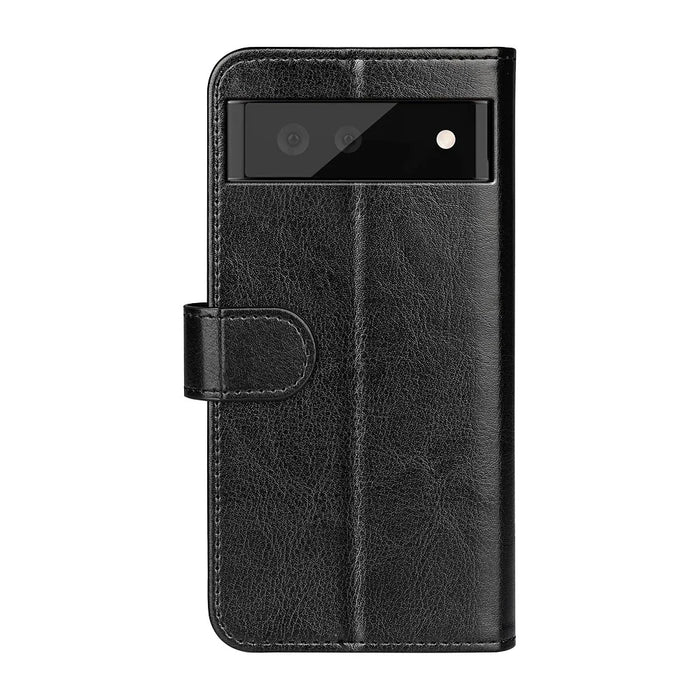For Google Pixel 7 Pro 5G Crazy Horse Texture Phone Case PU Leather All-round Protection Stand Wallet Cover - Black - 3