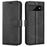 For Google Pixel 7 Pro 5G Drop-proof Textured PU Leather Wallet Phone Case Full Protection Stand Cover - Black - 1