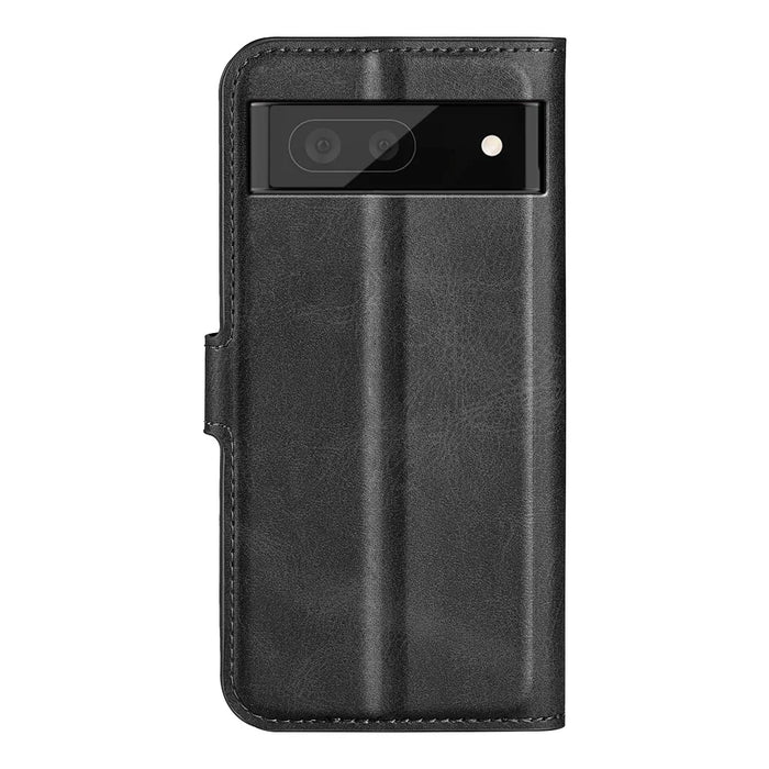 For Google Pixel 7 5G Anti-Scratch Textured PU Leather Phone Case Well-Protected Stand Wallet Cover - Black - 3