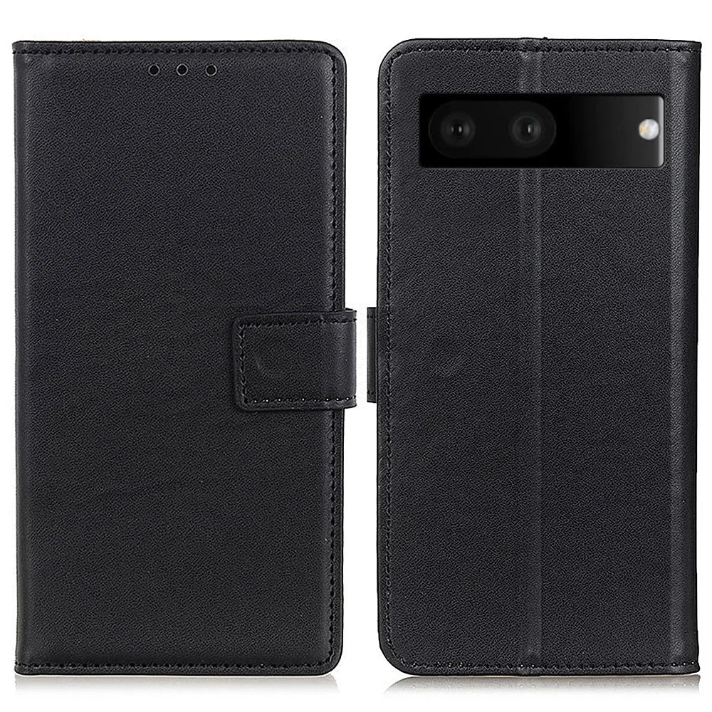For Google Pixel 7 5G PU Leather Phone Cover Stand Wallet Inner TPU Flip Case - Black - 1