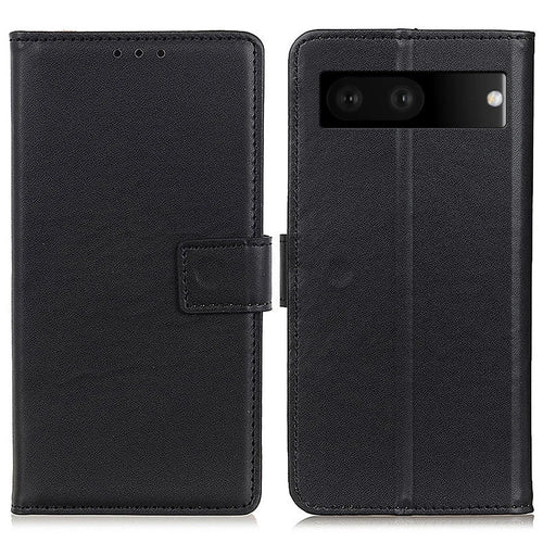 For Google Pixel 7 5G PU Leather Phone Cover Stand Wallet Inner TPU Flip Case - Black - 1