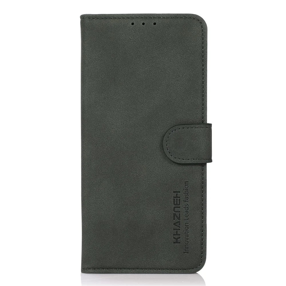 KHAZNEH Textured Leather Case for Google Pixel 7 Pro 5G Dual-sided Magnetic Clasp Stand Wallet Style Flip Phone Cover - Green - 2