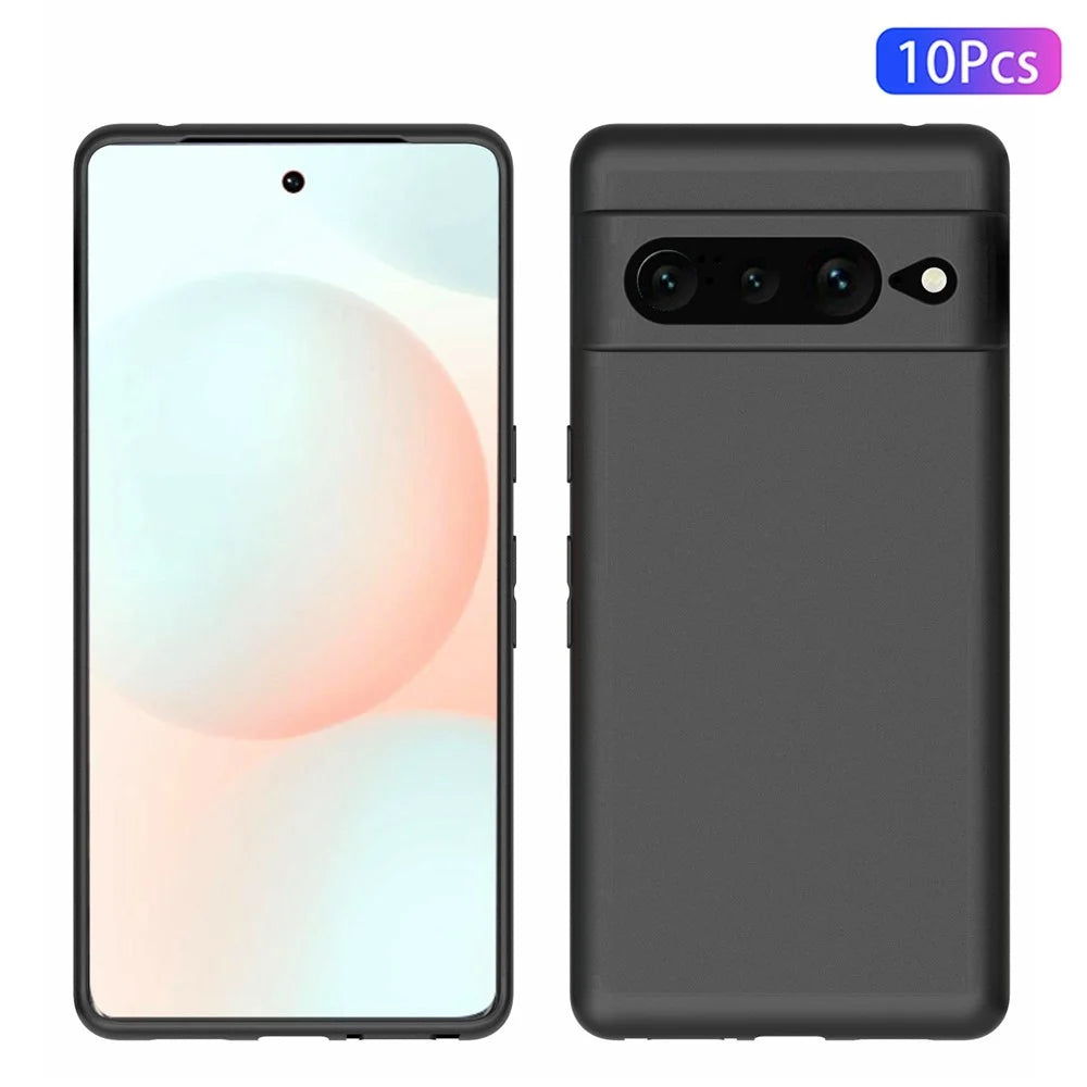 10Pcs / Pack Soft Smartphone Cover for Google Pixel 7 Pro 5G, Anti-scratch Dustproof Double-sided Matte TPU Cell Phone Case - 1