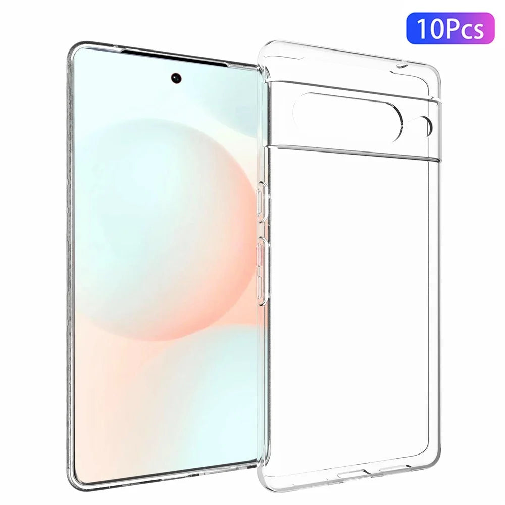 10Pcs / Pack Mobile Phone Covering for Google Pixel 7 Pro 5G, Clear TPU Phone Case Inner Watermark-Free Phone Shell - 1