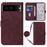 For Google Pixel 7 Pro 5G Leather Case with Shoulder Strap Wallet Stand Phone Cover - Wine Red - 1