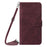 For Google Pixel 7 Pro 5G Leather Case with Shoulder Strap Wallet Stand Phone Cover - Wine Red - 2