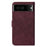 For Google Pixel 7 Pro 5G Leather Case with Shoulder Strap Wallet Stand Phone Cover - Wine Red - 3