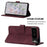 For Google Pixel 7 Pro 5G Leather Case with Shoulder Strap Wallet Stand Phone Cover - Wine Red - 5