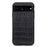 For Google Pixel 7 Pro 5G Phone Case Crocodile Texture Genuine Leather Coated Hybrid Protector - Black - 1