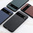 For Google Pixel 7 5G Ultra-Thin Textured Genuine Leather Phone Case PC + TPU Hybrid Anti-Drop Cover - Black - 3