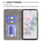 For Google Pixel 7 5G Leather Case with Card Holder Imprinting Pattern Phone Stand Cover - Grey - 4