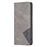 For Google Pixel 7 5G Leather Case with Card Holder Imprinting Pattern Phone Stand Cover - Grey - 7