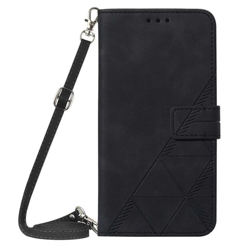 For Google Pixel 7 5G Leather Case with Shoulder Strap Wallet Stand Phone Cover - Black - 2