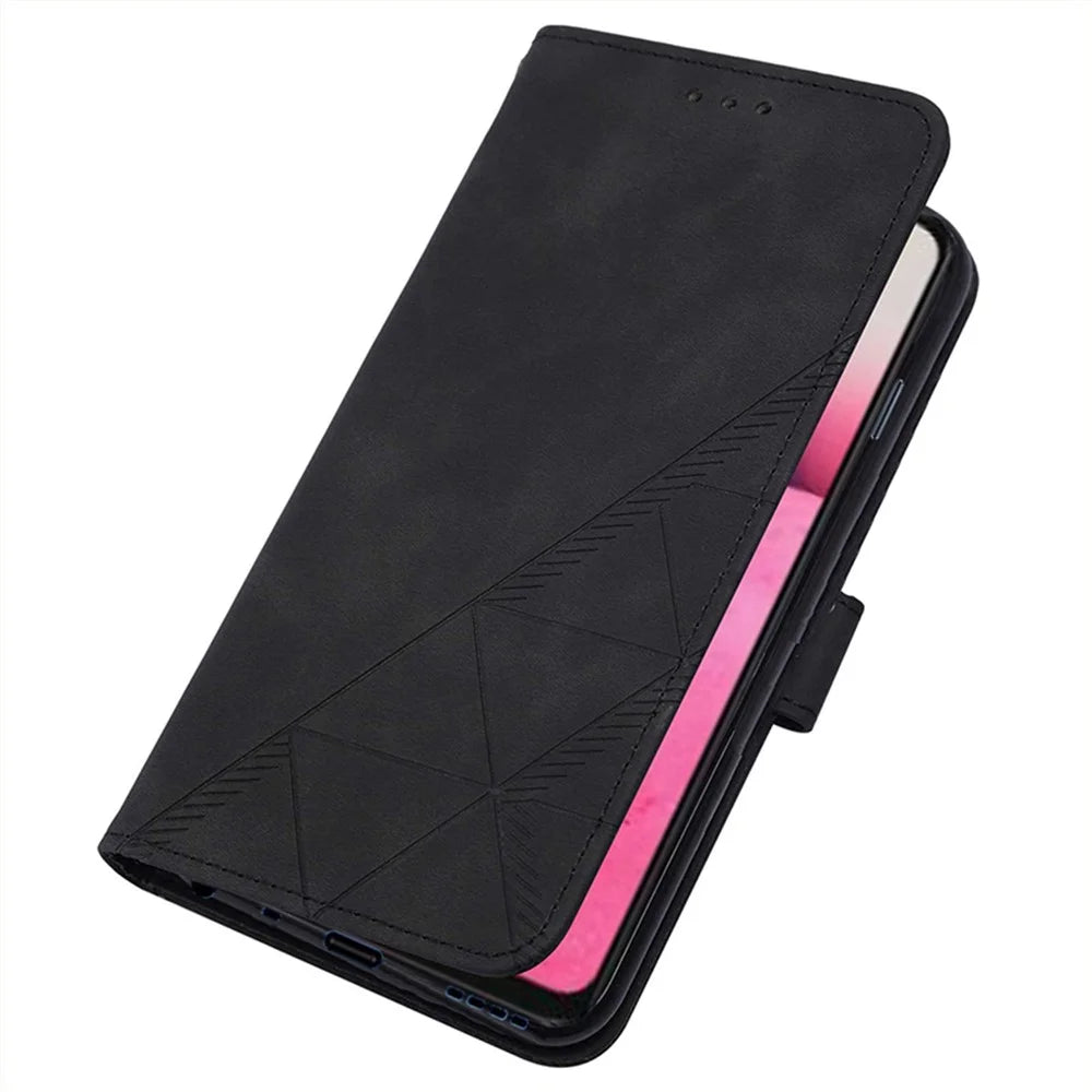 For Google Pixel 7 5G Leather Case with Shoulder Strap Wallet Stand Phone Cover - Black - 7