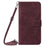 For Google Pixel 6a Leather Case with Shoulder Strap Wallet Stand Phone Cover - Wine Red - 2