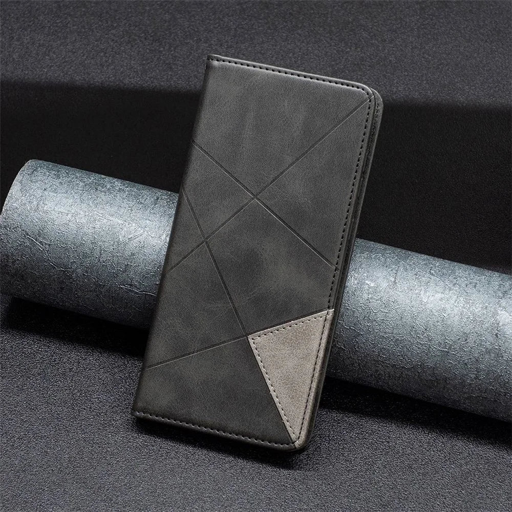 For Google Pixel 7 Pro 5G Leather Case with Card Holder Imprinting Pattern Phone Stand Cover - Black - 5