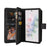 For Google Pixel 7 5G Zipper Wallet Case with 15 Card Slots and Strap Leather Phone Cover - Black - 7