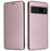 For Google Pixel 7 Pro 5G PU Leather Carbon Fiber Texture Cover Card Holder Stand Smartphone Protector - Rose Gold - 1