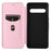 For Google Pixel 7 Pro 5G PU Leather Carbon Fiber Texture Cover Card Holder Stand Smartphone Protector - Rose Gold - 5