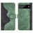 For Google Pixel 7 Pro 5G Splicing PU Leather + TPU Case Stand Wallet Magnetic Clasp Phone Cover - Green - 1