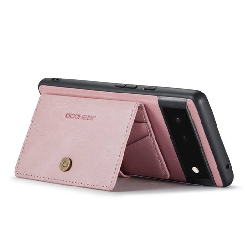 JEEHOOD Detachable Wallet Phone Case for Google Pixel 7 5G Kickstand PU Leather Coated TPU Shell - Rose Gold - 2