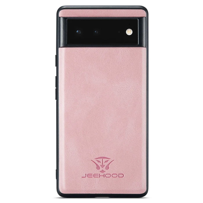JEEHOOD Detachable Wallet Phone Case for Google Pixel 7 5G Kickstand PU Leather Coated TPU Shell - Rose Gold - 5