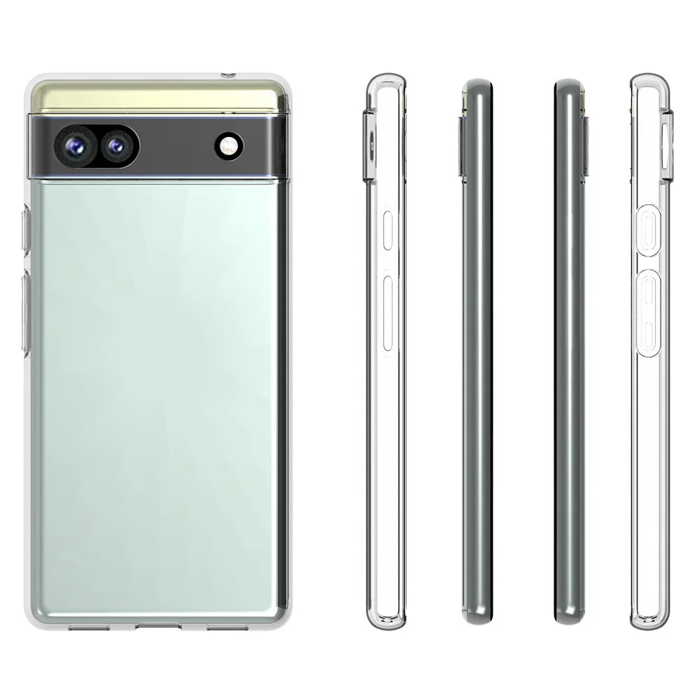For Google Pixel 6a 10Pcs/Pack Inner Watermark-Free Wear-Resistant Clear TPU Phone Case Soft Back Shell Cover - 6