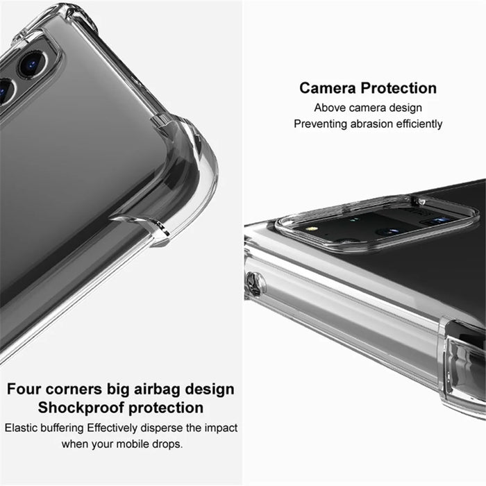 IMAK for Google Pixel 6a Airbag Drop Protective Case Soft TPU Anti-Scratch Phone Cover with Screen Protector - Transparent - 6