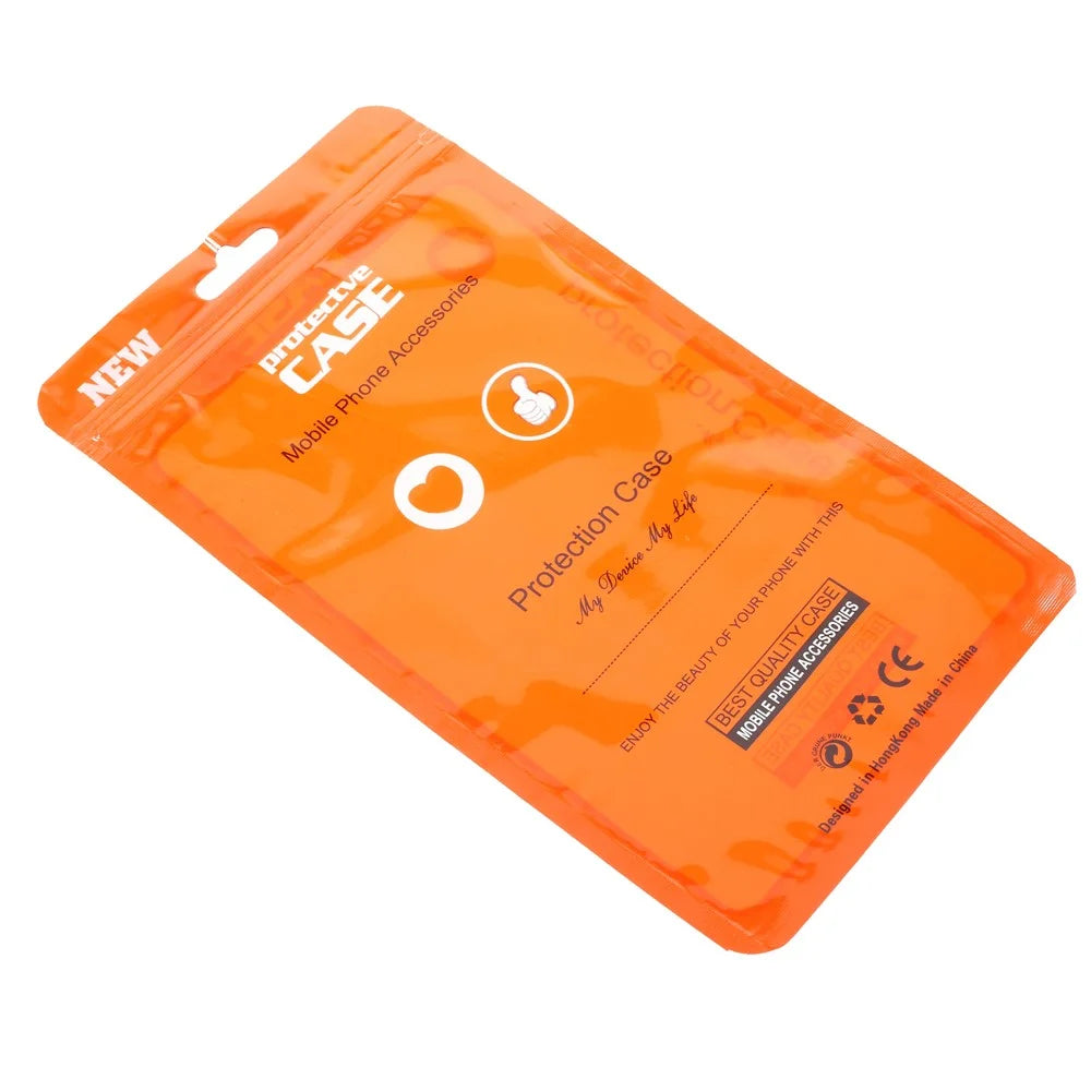 100Pcs/Lot Zip Lock Plastic Retail Packaging Bag for iPhone X/8/8 Plus Cases, Inner Size: 17 x 10.5cm - Orange - 3