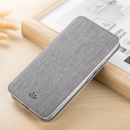 VILI DMX Cross Texture Card Slot Leather Stand Cover for Asus Zenfone 5Z ZS620KL/5 ZE620KL - Grey - 1