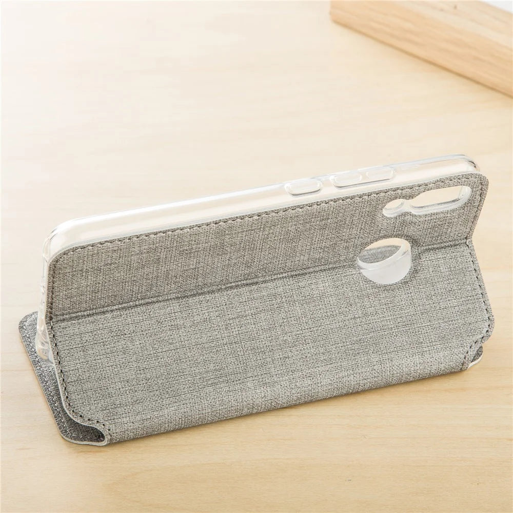 VILI DMX Cross Texture Card Slot Leather Stand Cover for Asus Zenfone 5Z ZS620KL/5 ZE620KL - Grey - 4