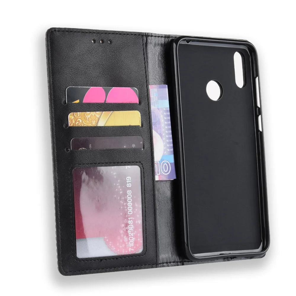 Vintage Style Wallet Leather Stand Cover for Asus Zenfone Max (M2) ZB633KL - Black - 4