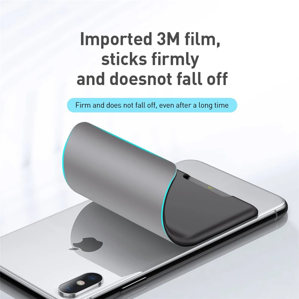 BASEUS Phone Back Stick Silicone Card Bag Portable Card Holder for Mobile Phones - Dark Grey - 3