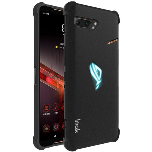IMAK for Asus ROG Phone II ZS660KL TPU Cover + Explosion-proof Screen Film - Matte Black - 1
