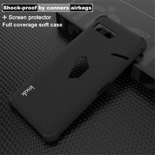 IMAK for Asus ROG Phone II ZS660KL TPU Cover + Explosion-proof Screen Film - Matte Black - 2