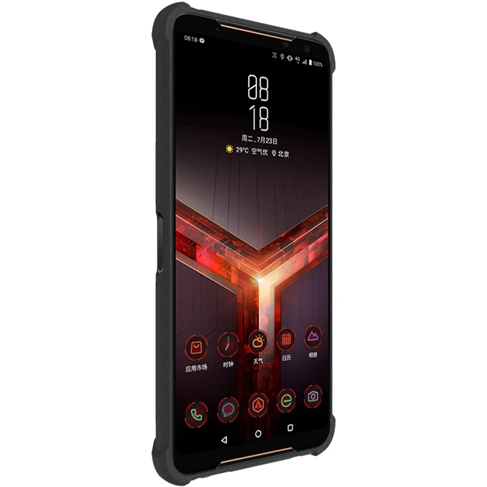 IMAK for Asus ROG Phone II ZS660KL TPU Cover + Explosion-proof Screen Film - Matte Black - 4
