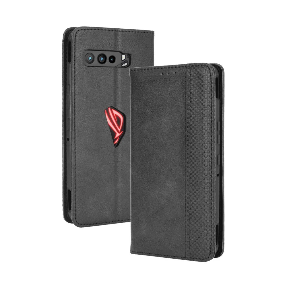 Retro Leather Stylish Phone Shell for Asus ROG Phone 3/ZS661KS/ROG Phone 3 Strix - Black - 2