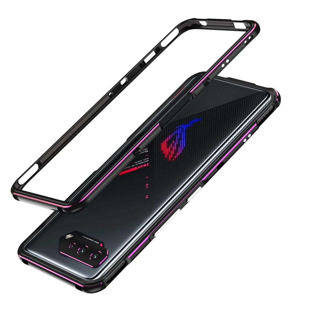 Metal Frame Protective Phone Cover for Asus ROG Phone 5 - Black/Purple - 1