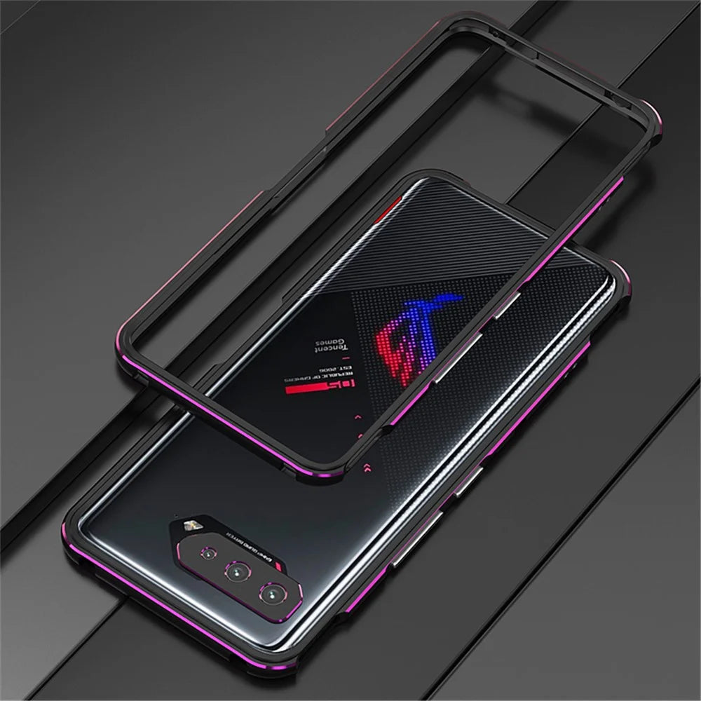 Metal Frame Protective Phone Cover for Asus ROG Phone 5 - Black/Purple - 2