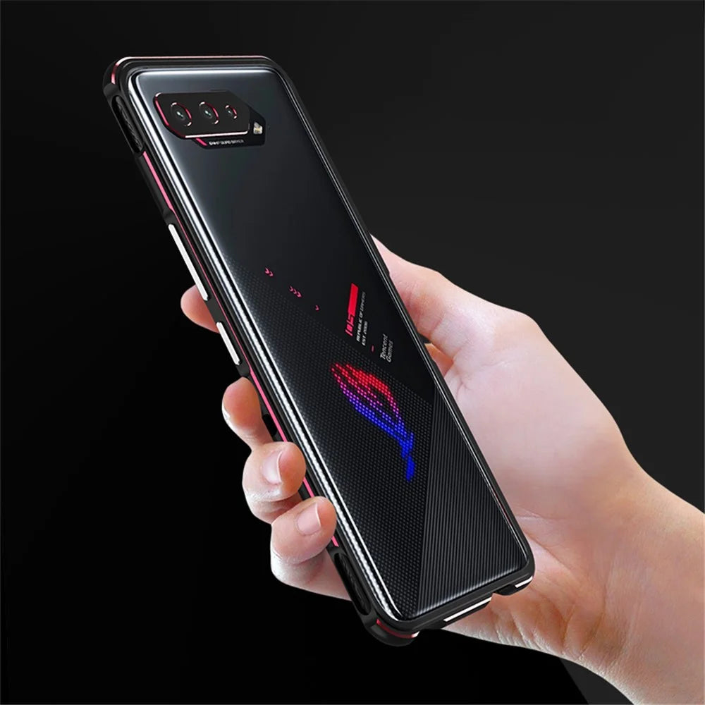 Metal Frame Protective Phone Cover for Asus ROG Phone 5 - Black/Purple - 5