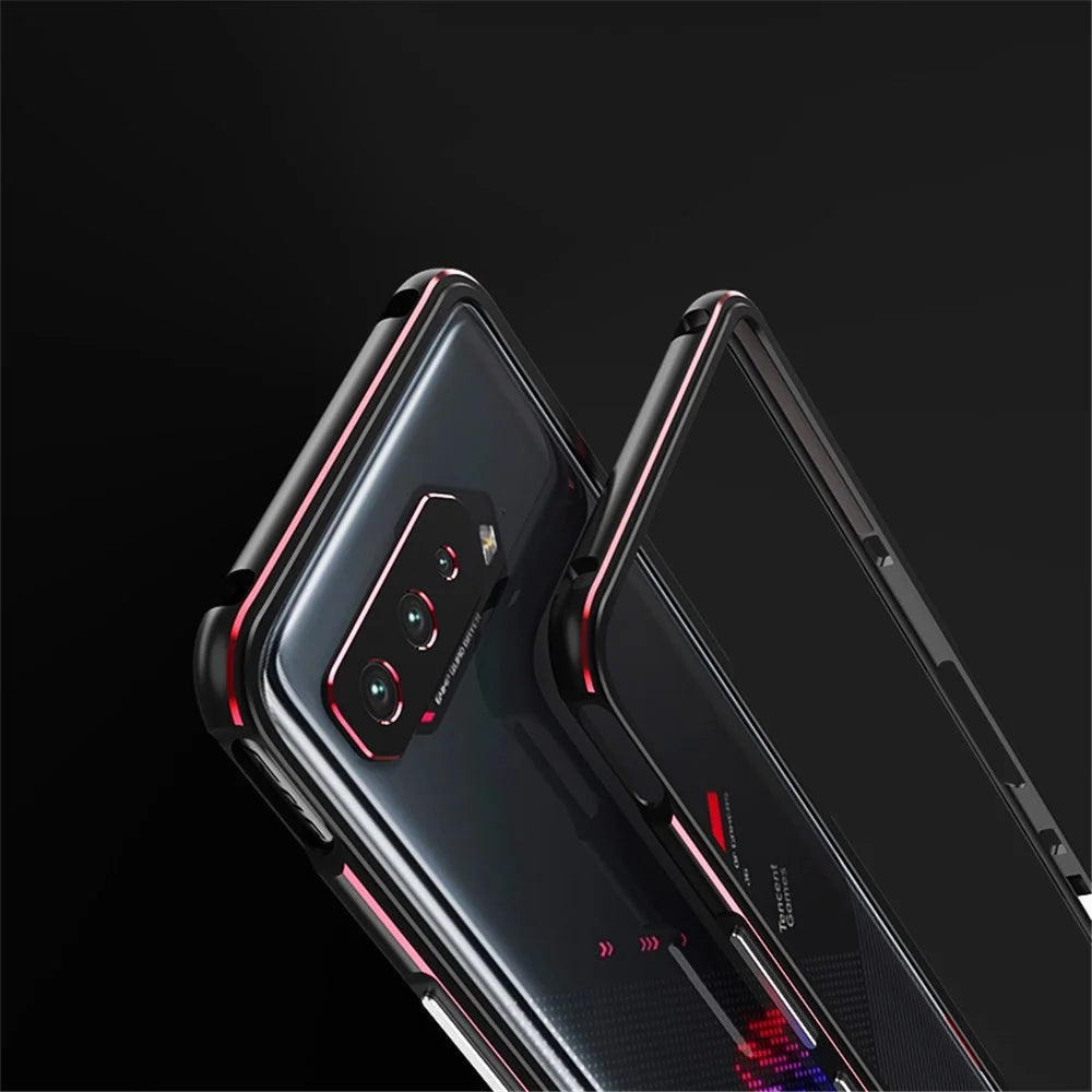 Metal Frame Protective Phone Cover for Asus ROG Phone 5 - Black/Purple - 7