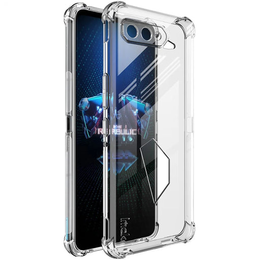 IMAK Transparent Shockproof Flexible TPU Airbag Anti-Drop Case Cover with Screen Protector Film for Asus ROG Phone 5 / 5s - Transparent - 1