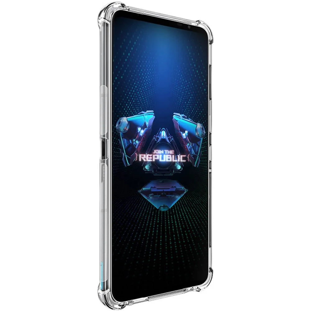 IMAK Transparent Shockproof Flexible TPU Airbag Anti-Drop Case Cover with Screen Protector Film for Asus ROG Phone 5 / 5s - Transparent - 7