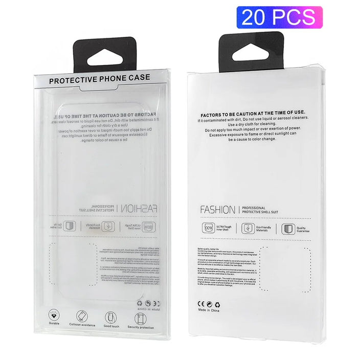 20pcs/Set PET Retail Packaging Boxes with Inner Tray for Mobile Phone Back Case Under 6.5 inch, Size: 17x9x1.25cm - 1
