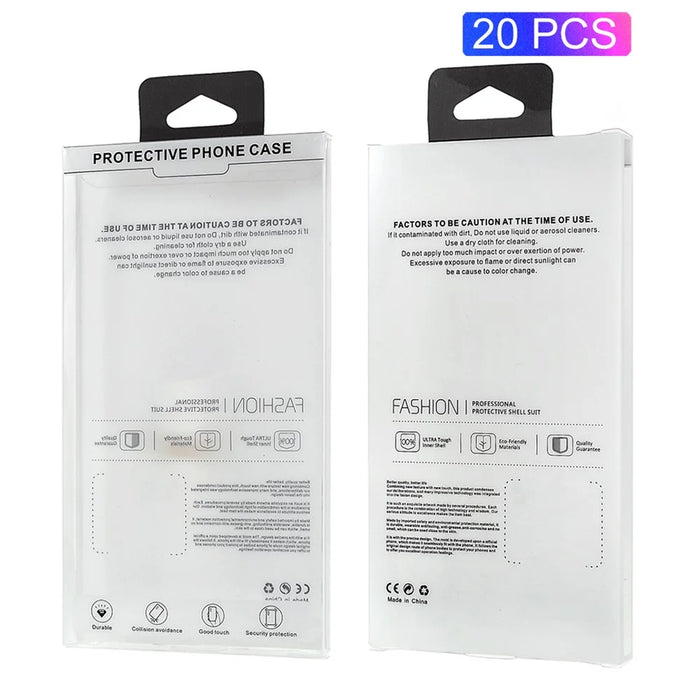 20pcs/Set PET Packaging Boxes for Mobile Phone Leather Case Under 6.1 inch and Back Cover Under 6.7 inch , Size: 17x9x1.85cm - 1