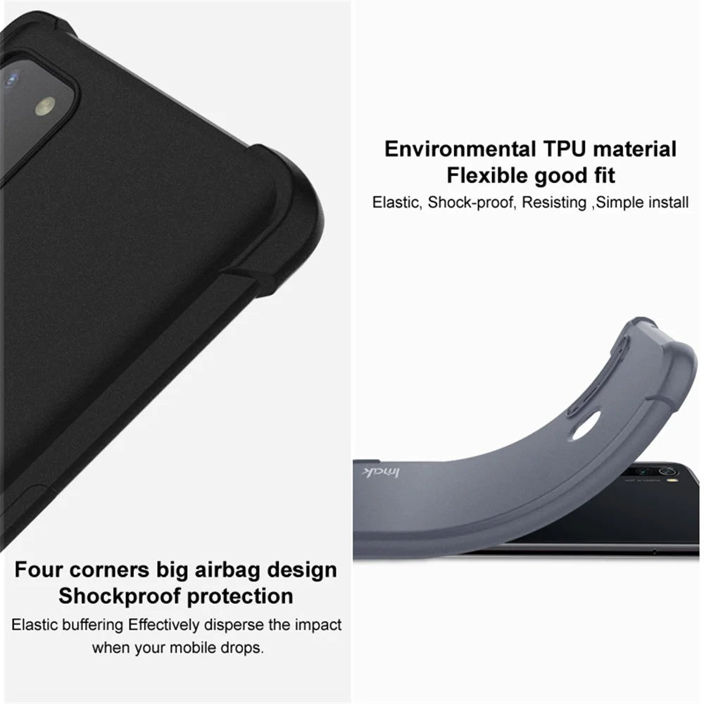 IMAK Four Corners Airbag Design Matte Finish Sandy Feel TPU Phone Case with Screen Protector for Asus Zenfone 8 ZS590KS - Matte Black - 7